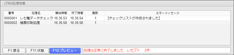 「チェックリストが作成されました」