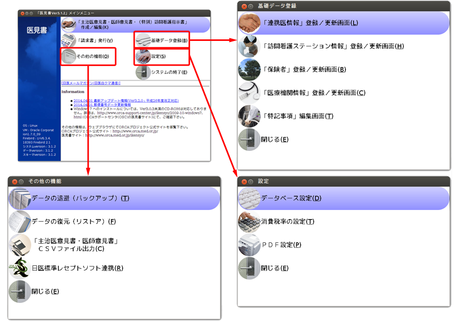 医見書:基礎データの登録 /設定 /その他の機能